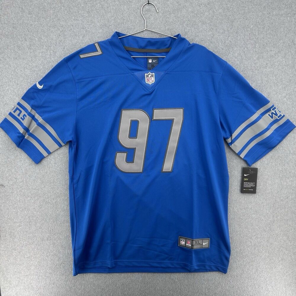 Nike Detroit Lions Hutchinson #97 Blue On Field Stitched Football Jersey Size XL